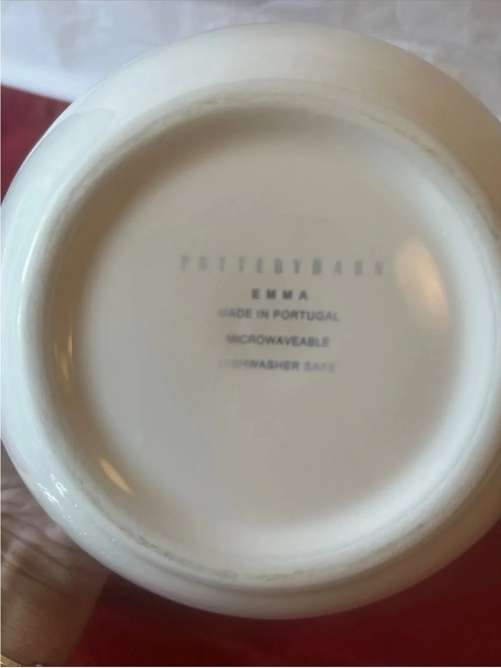 Pottery Barn Emma Creamy White Teapot & Lid 6  1/2in 6 Cups Made In Portugal